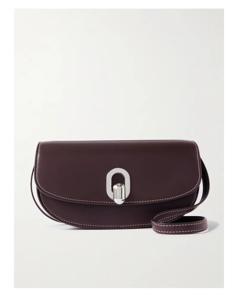 SAVETTE Tondo Crescent Leather Shoulder Bag - Purple Purple