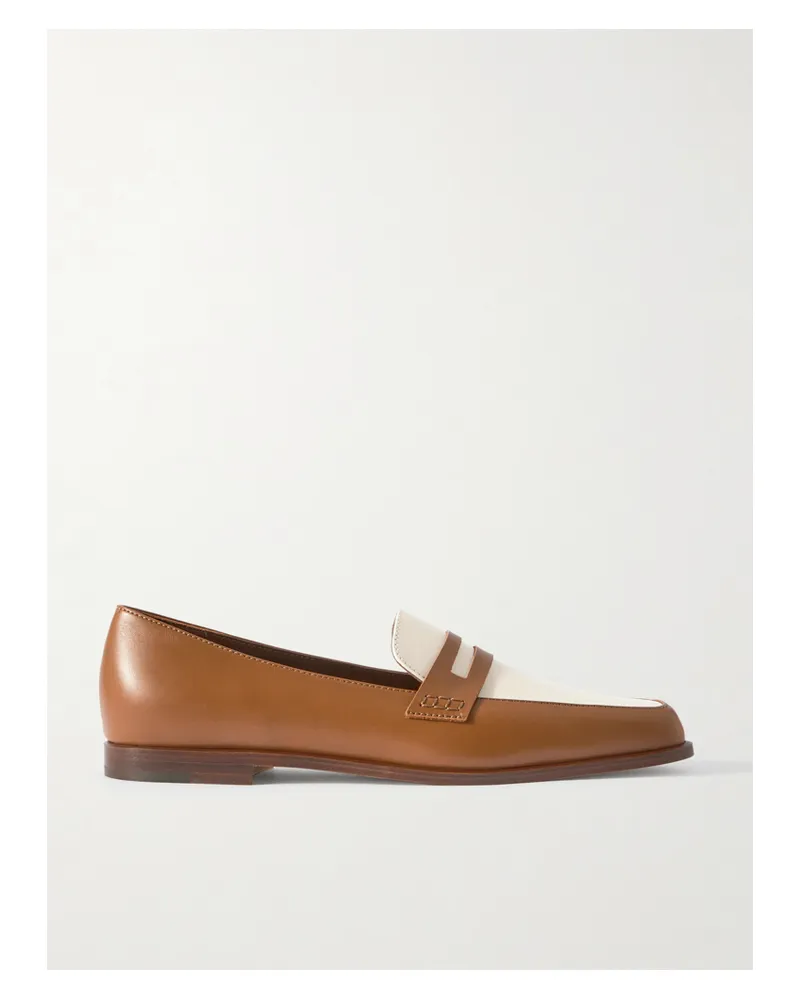 Manolo Blahnik Polonoff Zweifarbige Loafers Aus Leder - Braun Braun