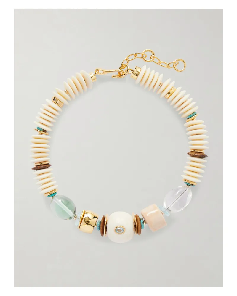 Lizzie Fortunato Coquina Gold-plated Multi-stone Necklace Multi