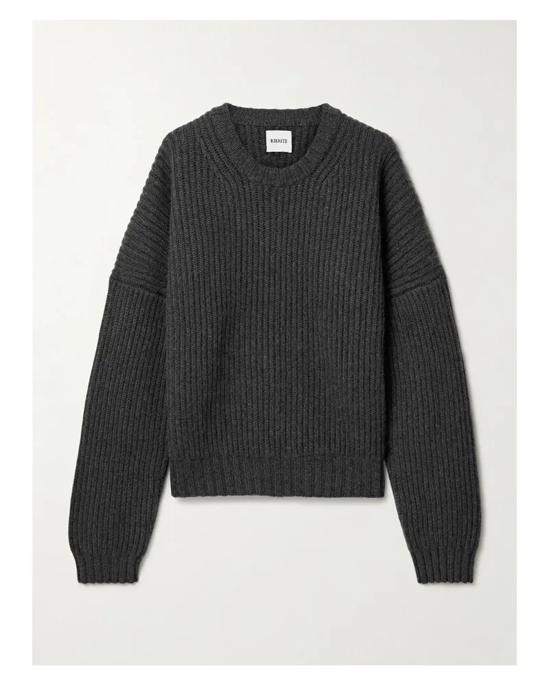 KHAITE Manuela Pullover Aus Geripptem Kaschmir - Grau Grau
