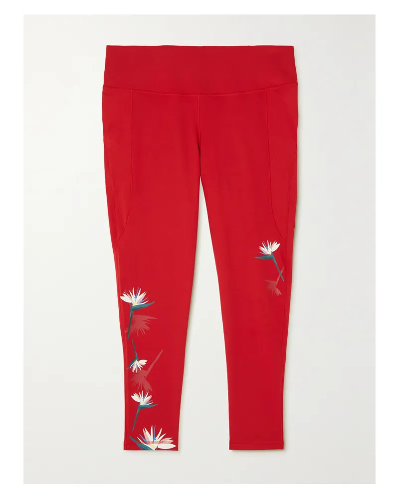 adidas Thebe Magugu Leggings Aus Recyceltem Stretch-jersey Mit Blumenprint - Rot Rot