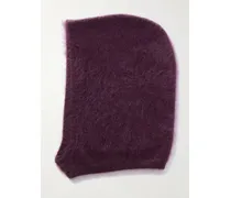 Brushed-cashmere Balaclava - Burgundy