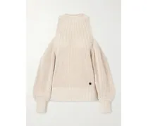 Cut-out Knitted Cotton Sweater - Neutrals