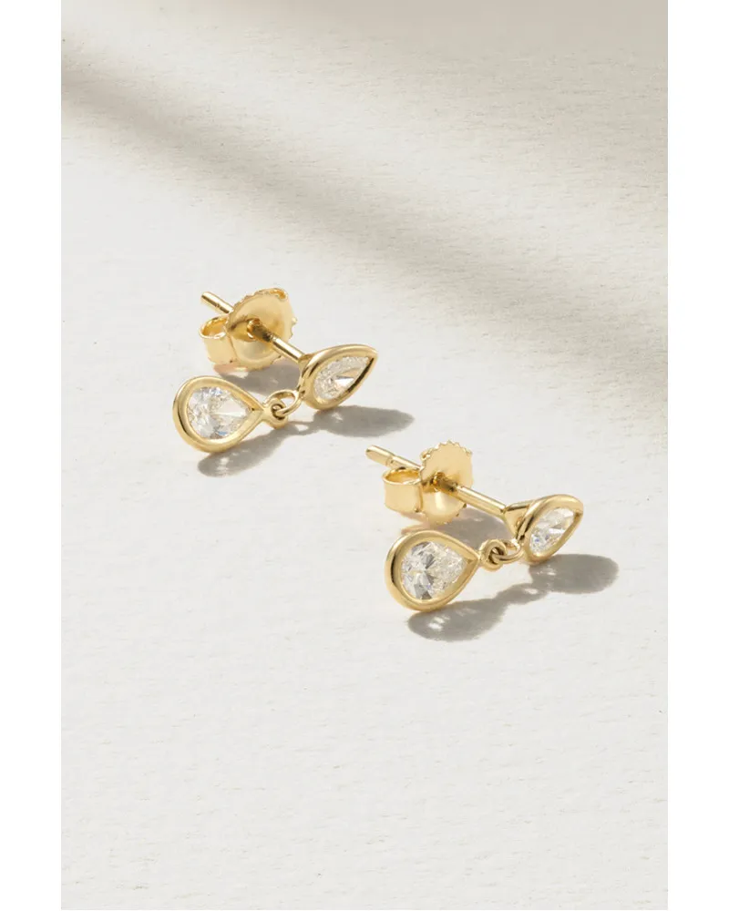 MIZUKI Ohrringe aus 14 Karat  mit Diamanten Gold