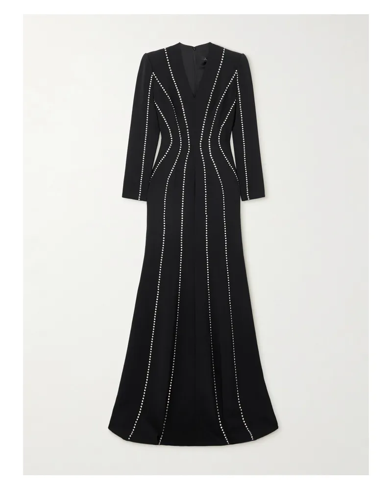 Jenny Packham Victoire Robe Aus Crêpe Mit Kristallen - Schwarz Schwarz