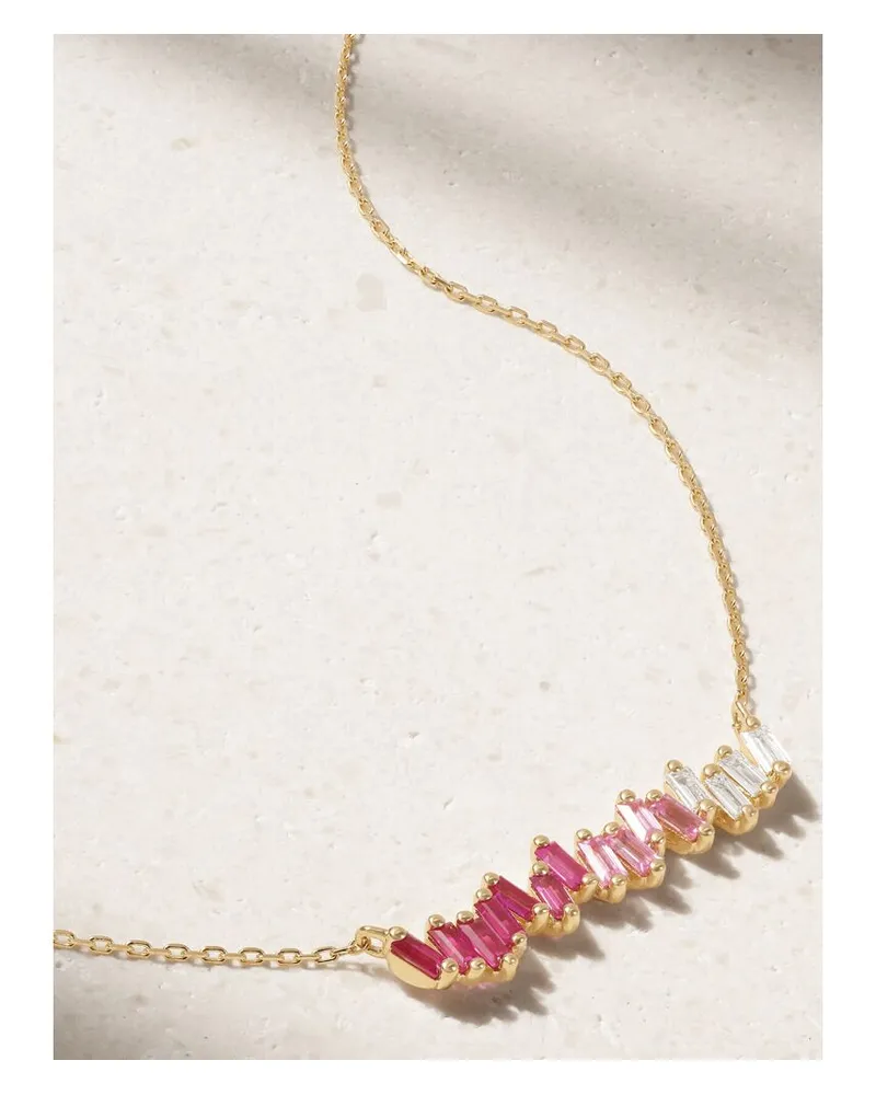 Suzanne Kalan Kette Aus 18 Karat Gold Mit Saphiren Und Diamanten Gold