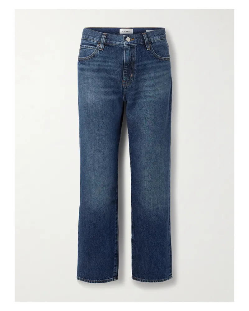 Frame Denim The Hang Cropped Mid-rise Straight-leg Jeans - Blue Blue