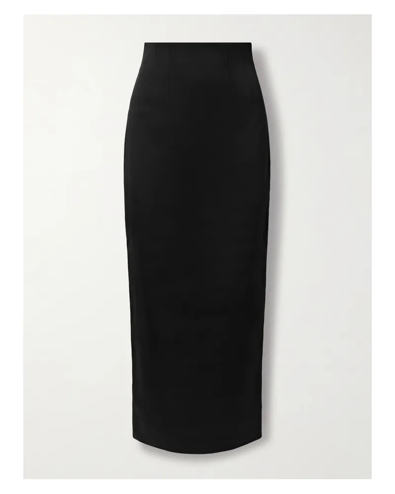 KHAITE Loxley Satin-crepe Maxi Skirt - Black Black