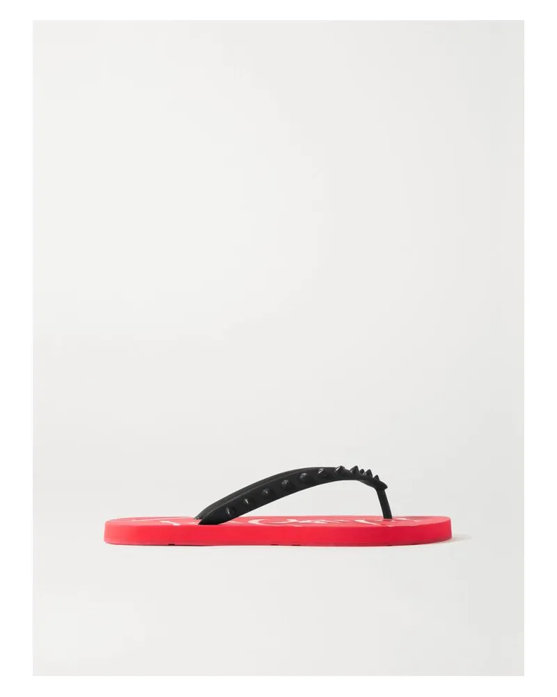 Christian Louboutin Loubi Flip Donna Zehensandalen Aus Gummi Mit Stachelnieten - Rot Rot