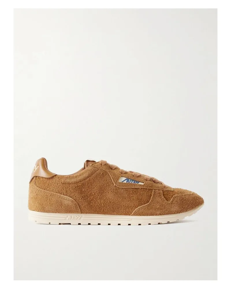 AUTRY Windspin Sneakers Aus Gebürstetem Veloursleder Mit Lederbesätzen Und Perforationen - Braun Braun