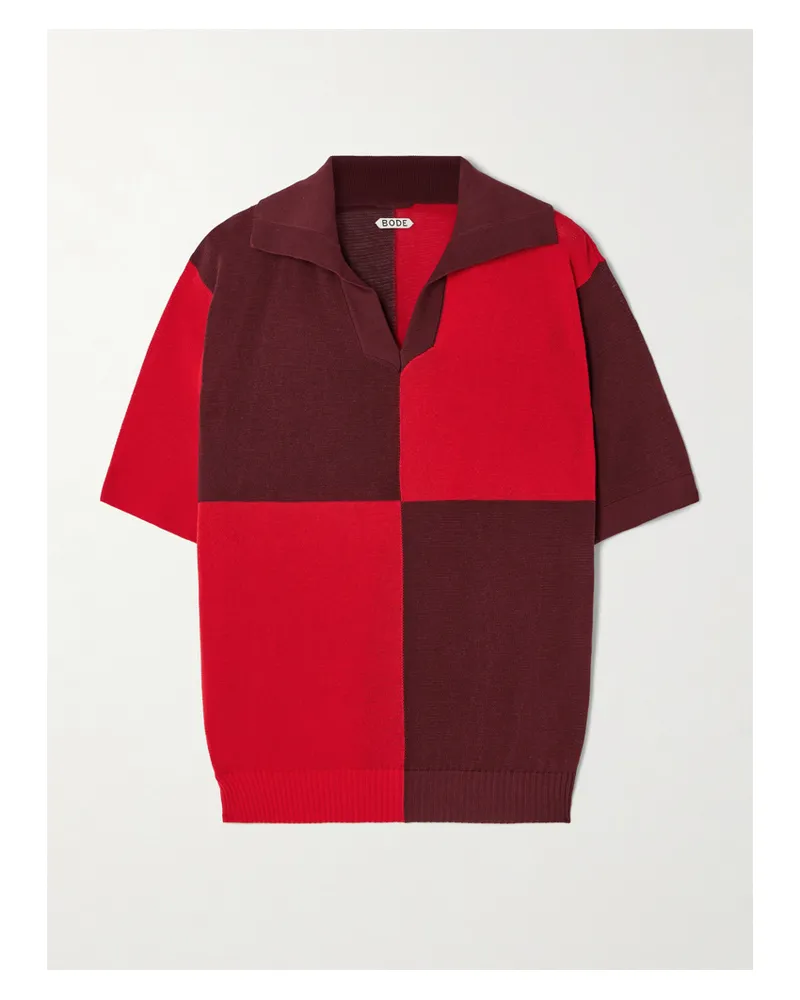 BODE Zweifarbiges Oversized-polohemd Aus Baumwolle - Rot Rot