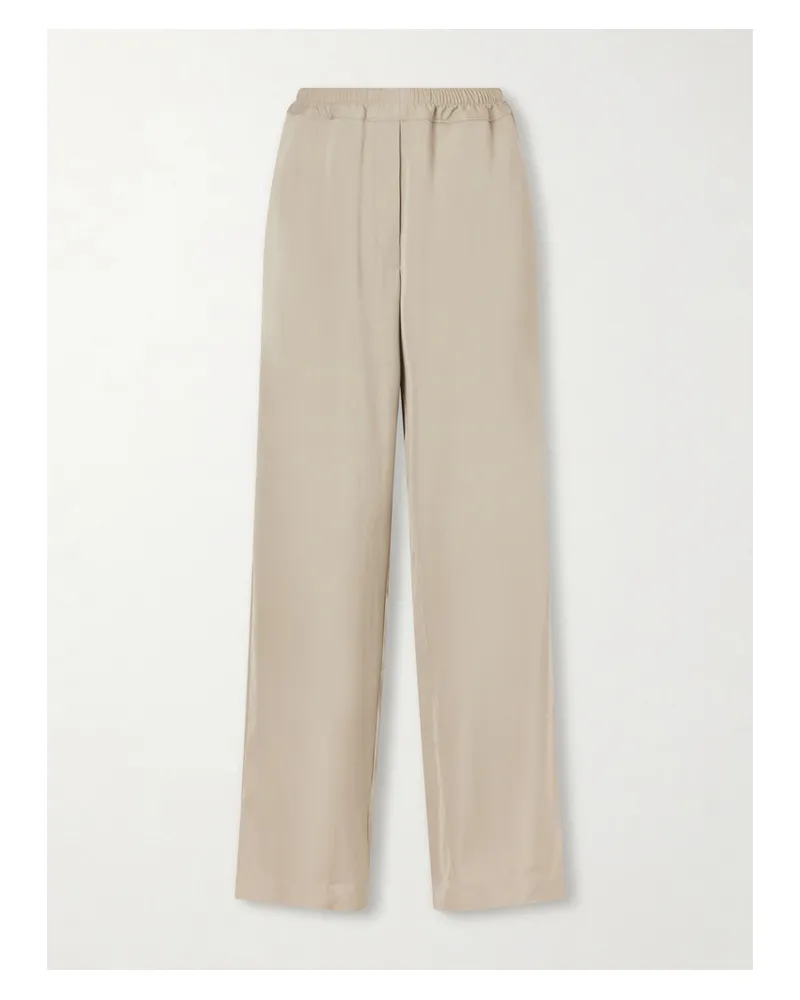 The Row Duvain Hose Mit Geradem Bein Aus Seide - Creme Creme