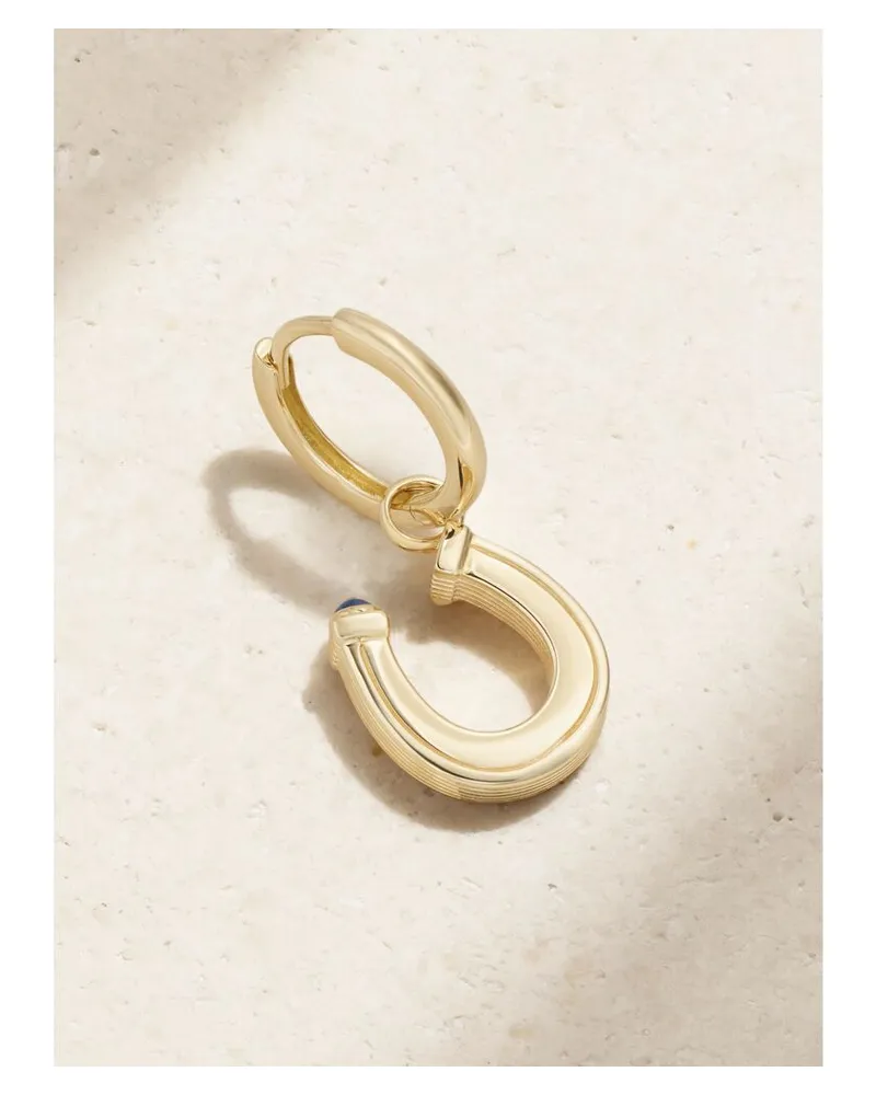 Marie Lichtenberg Horseshoe Baby Einzelne Creole Aus 18 Karat Gold Mit Saphir Gold