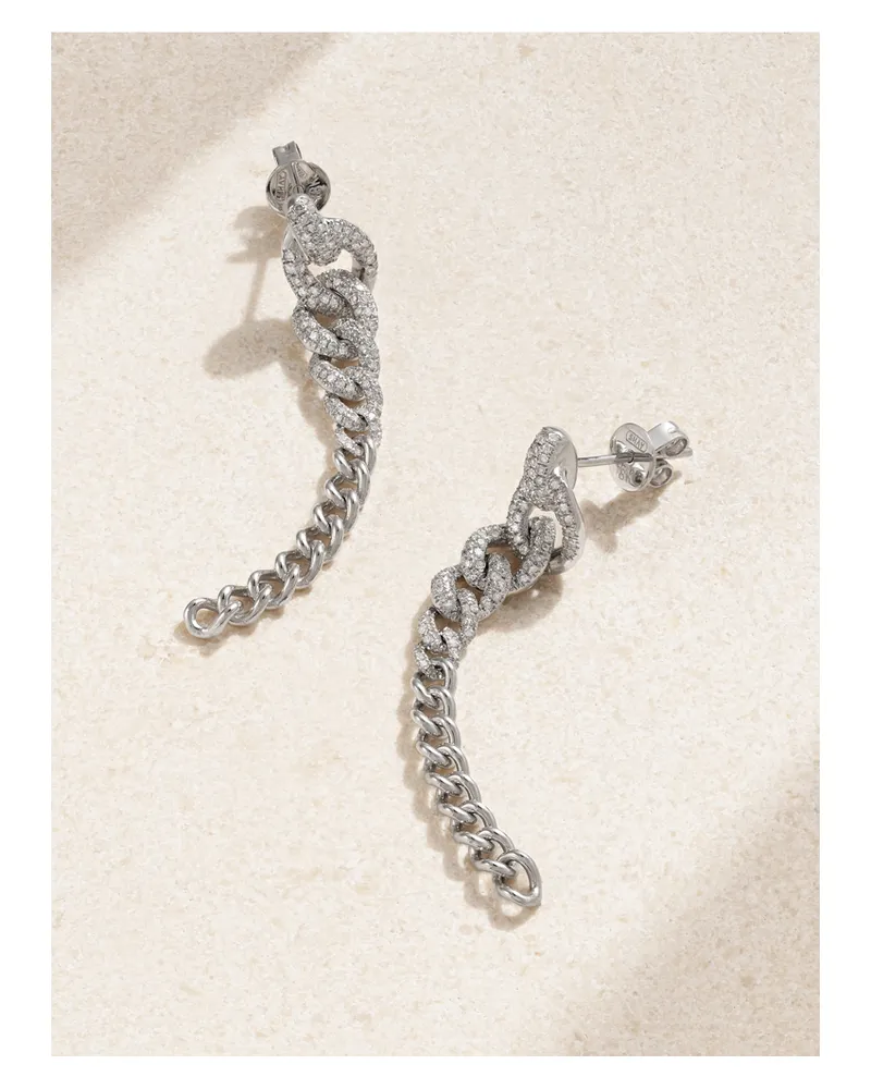SHAY 18-karat White Gold Diamond Earrings - Silver Silver