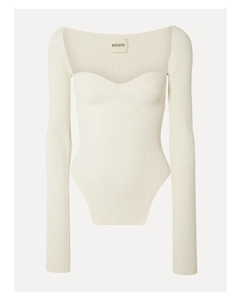 KHAITE Maddy Pullover Aus Rippstrick - Creme Creme