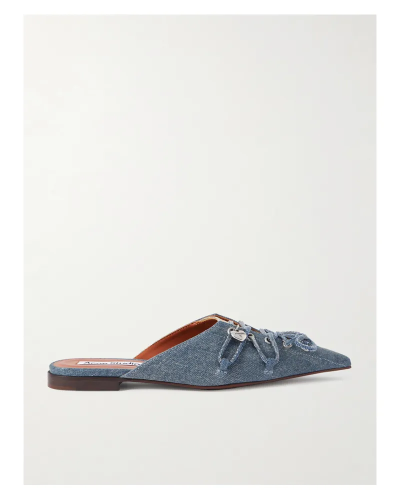 Acne Studios Slippers Aus Zweifarbigem Denim Mit Schnürung - Blau Blau