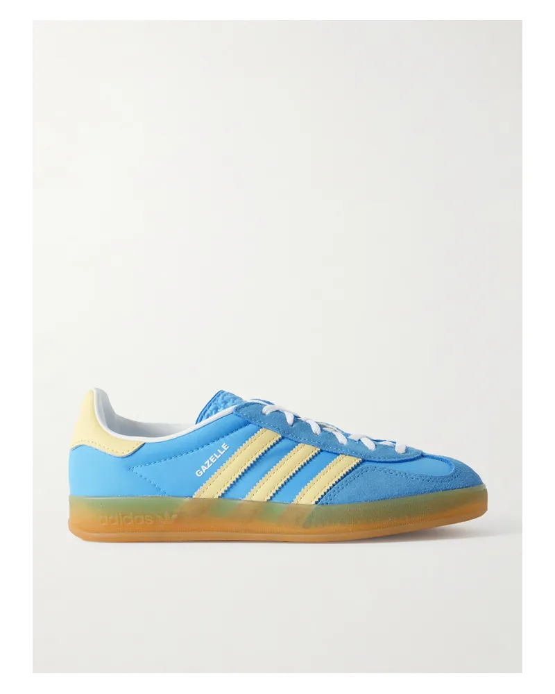 adidas Gazelle Indoor Sneakers Aus Veloursleder Und Nylon Mit Lederbesätzen - Blau Blau