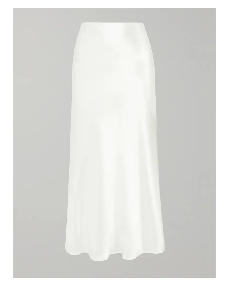 GALVAN Valletta Midirock Aus Satin - Weiß Weiß