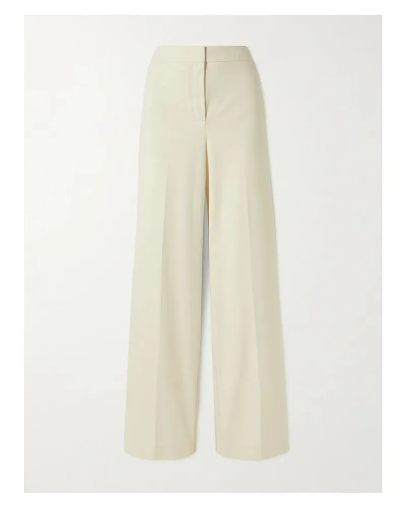 Max Mara Orche Hose Mit Weitem Bein Aus Einer Baumwollmischung - Weiß Weiß