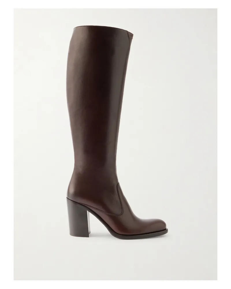 Chloé Phoenix Leather Knee Boots - Brown Brown