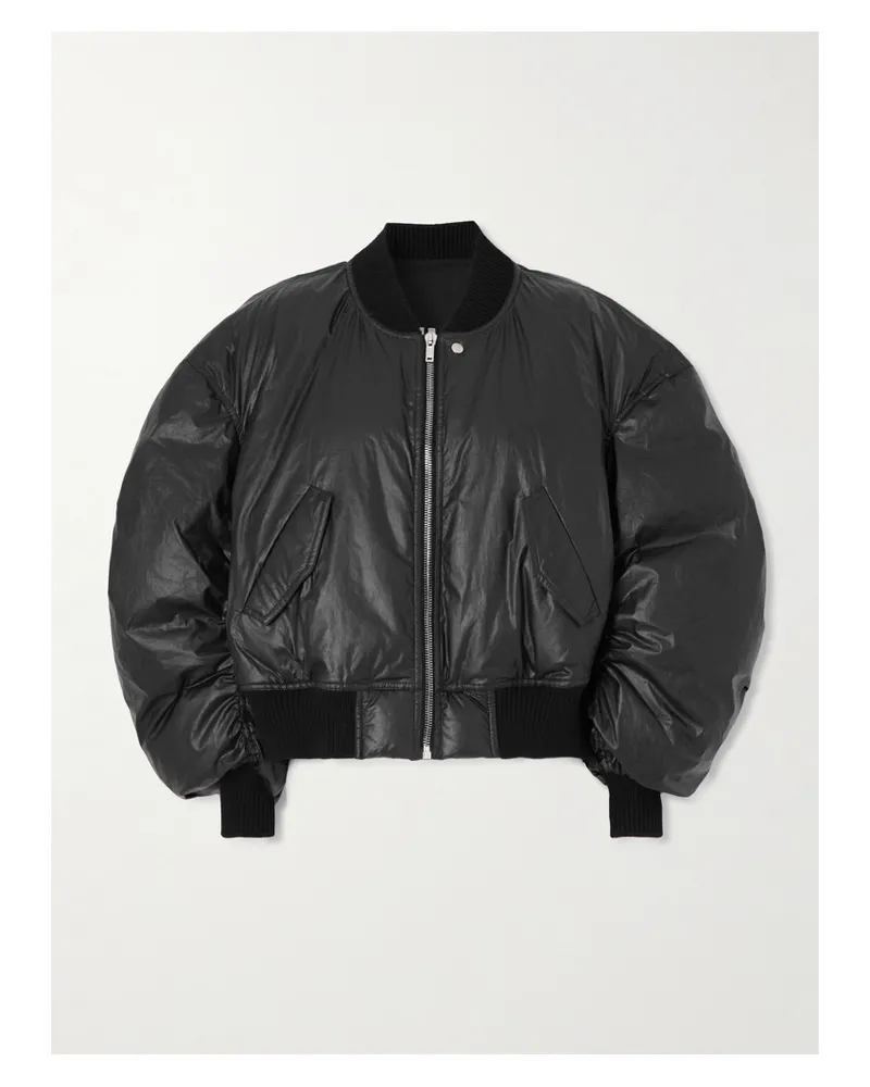 Rick Owens Cal Bomberjacke Aus Einer Beschichteten Baumwollmischung - Schwarz Schwarz