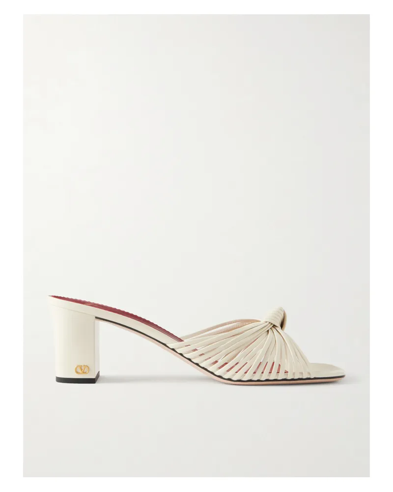 Valentino Garavani Annet 60 Woven Leather Mules - White White