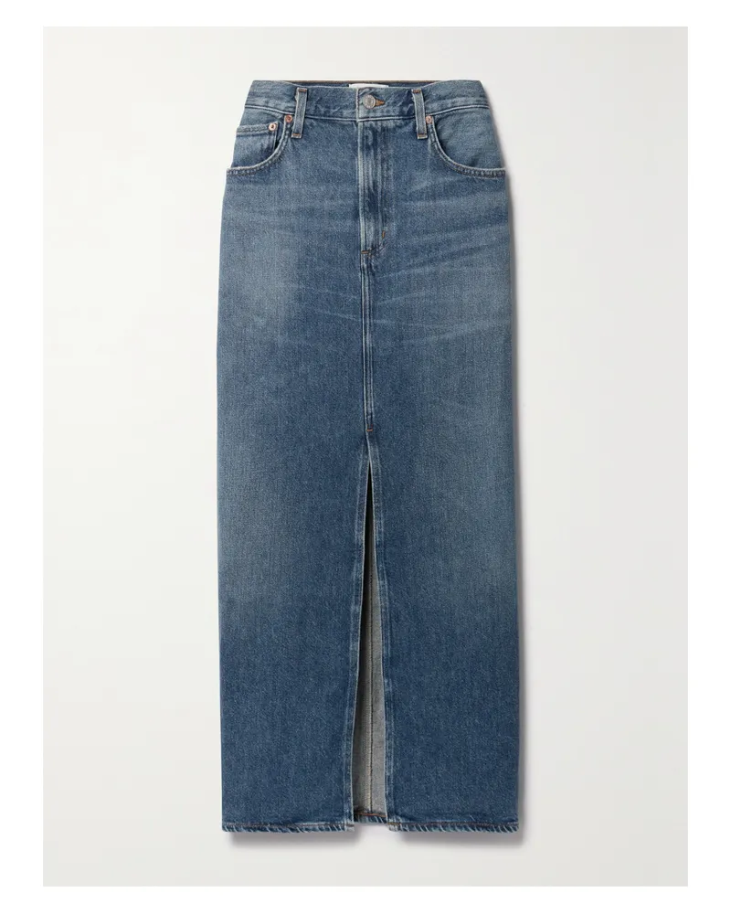 AGOLDE Leif Midi-jeansrock - Blau Blau