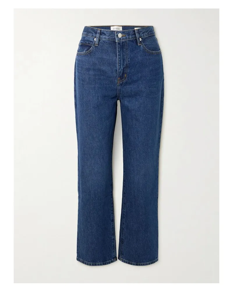 Frame Denim Net Sustain Le Jane Ankle Verkürzte, Hoch Sitzende Jeans Mit Geradem Bein Aus Bio-denim - Blau Blau