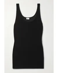 Saint Laurent Tanktop aus Geripptem Jersey aus einer Modal-baumwollmischung Schwarz