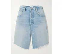 Ayla Jeansshorts Mit Fransen - Blau