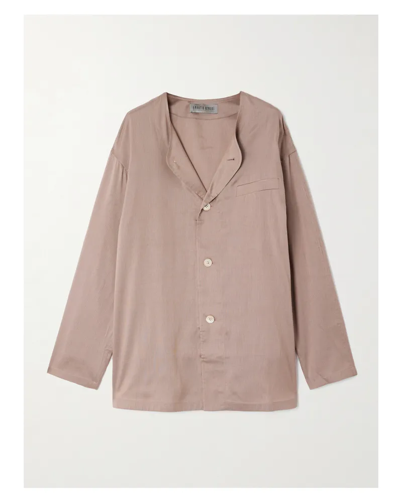 Our Legacy Emporio Armani Strato Hemd Aus Einer Mischung Aus Lyocell Und Seide - Neutral Neutral