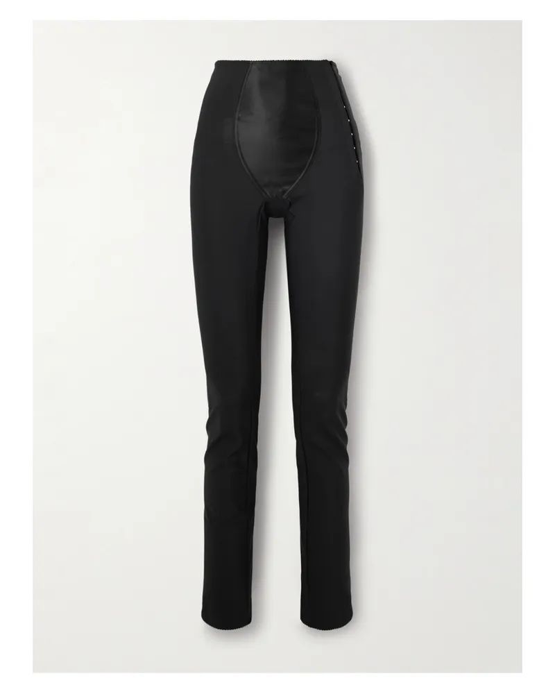 Dolce & Gabbana Jersey-leggings Mit Shell-einsatz - Schwarz Schwarz