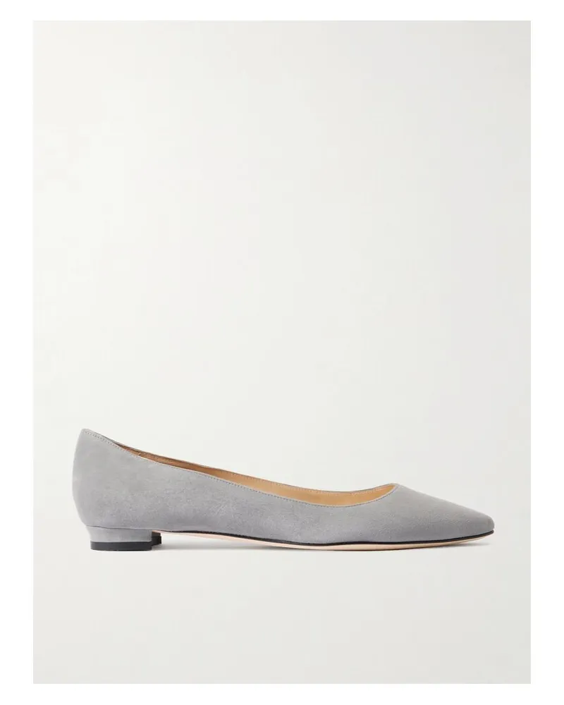 Manolo Blahnik Bb Ballerinas Aus Veloursleder - Grau Grau