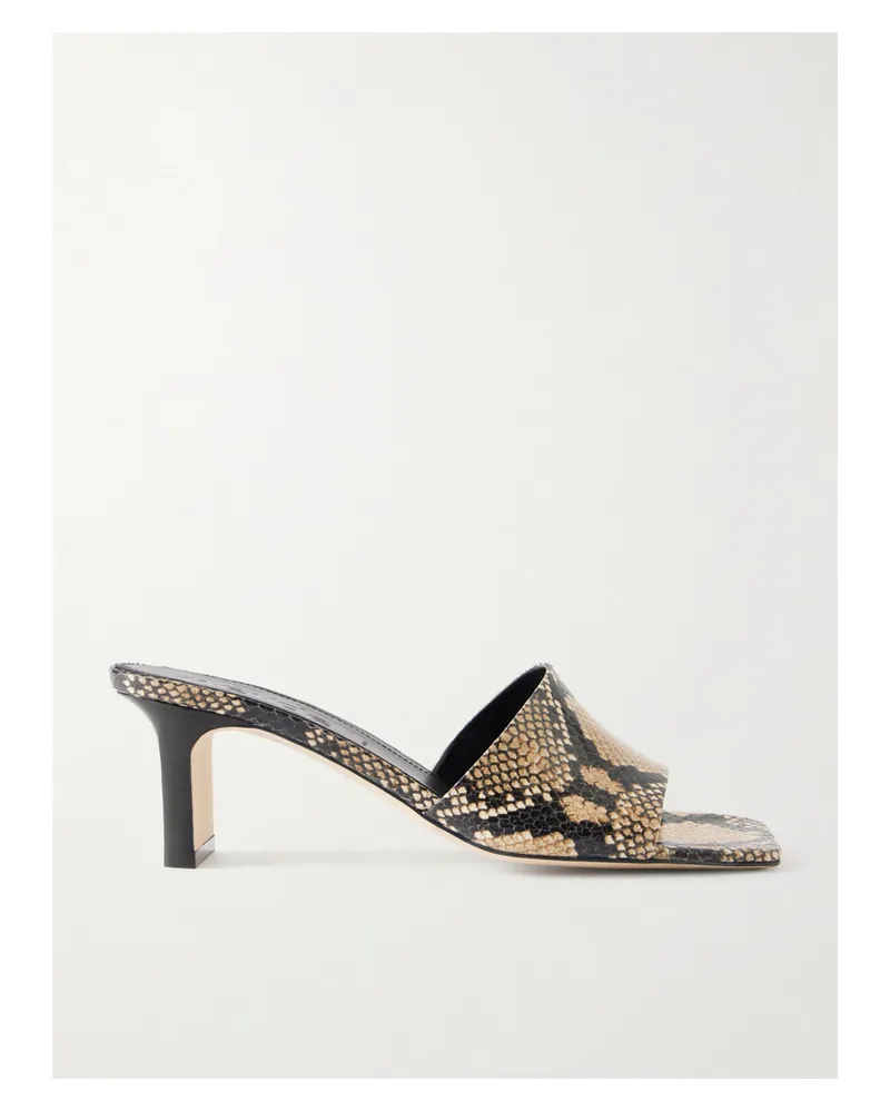 aeyde Jessie Snake-effect Leather Sandals - Animal print Animal