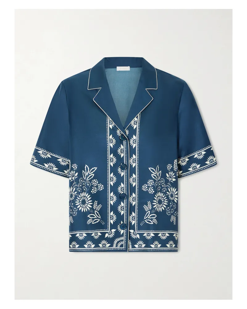 Eres Infusion Hemd Aus Seiden-twill Mit Blumenprint - Blau Blau