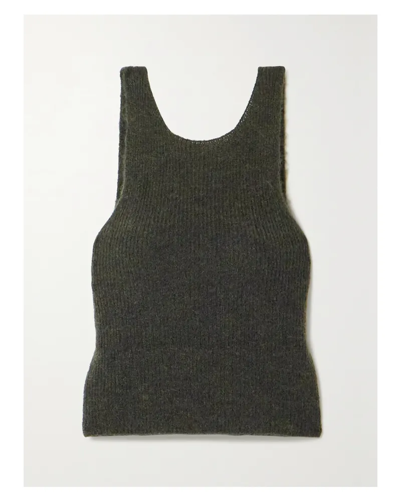 Cortana Net Sustain Zakia Tanktop Aus Einer Gerippten Mischung Aus Alpakawolle, Seide Und Wolle - Grün Grün