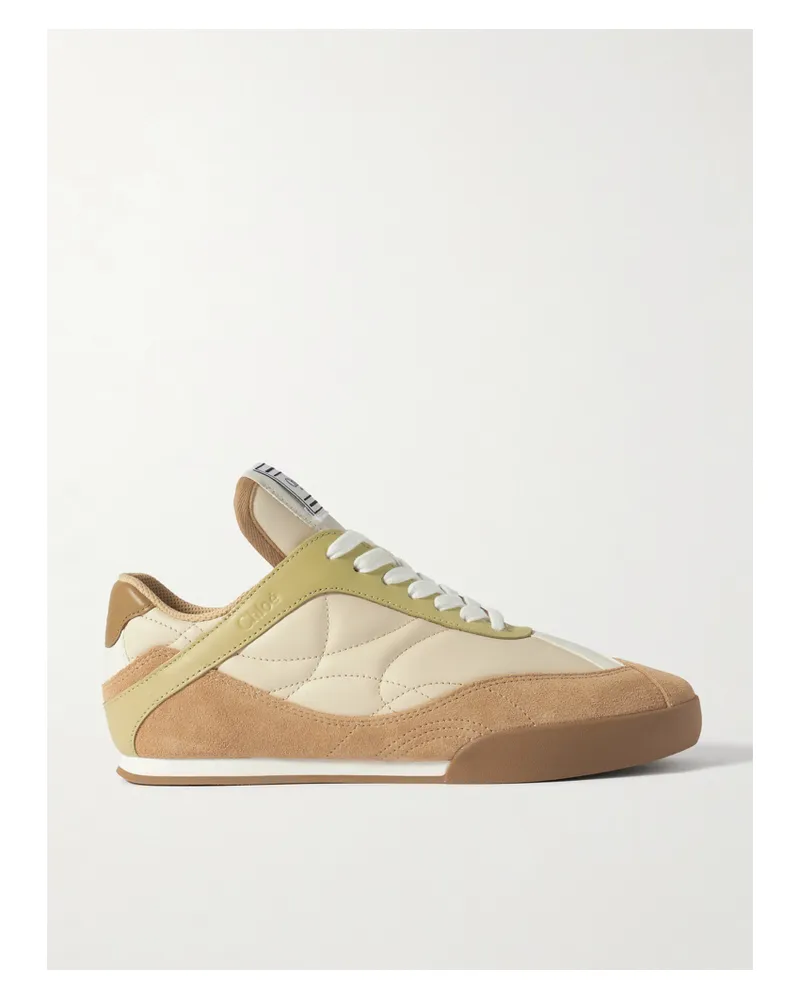 Chloé Kick Suede And Leather Sneakers - Brown Brown