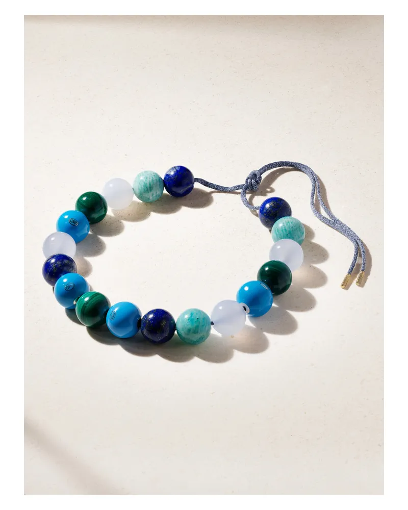 Carolina Bucci East Village Kette Aus Lurex® Mit Mehreren Steinen Und Details Aus 18 Karat Gold - Blau Blau