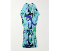 Kaftan Aus Bedrucktem Jersey - Blau