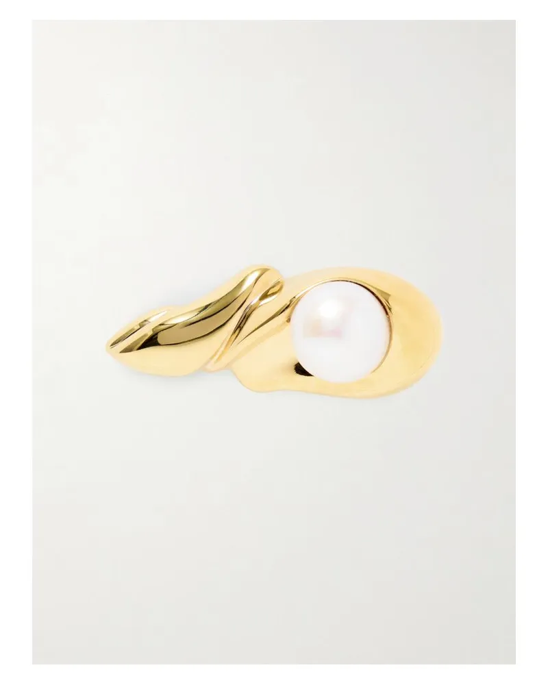Completedworks Vergoldete Haarspange Mit Perle Gold
