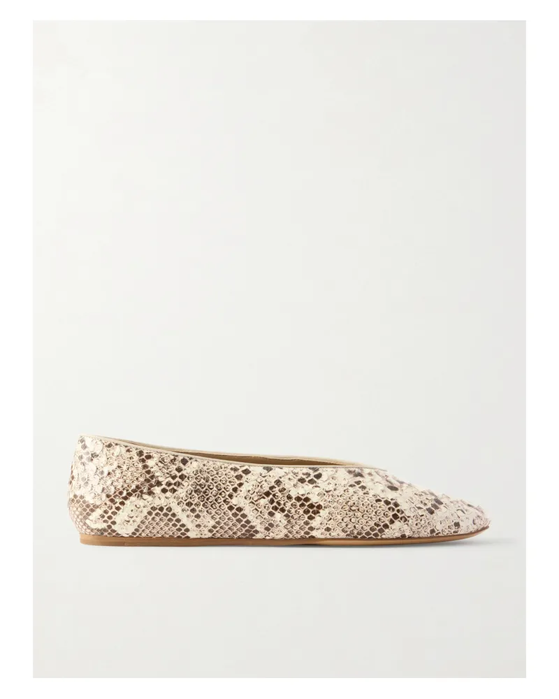 Le Monde Béryl Classic Regency Snake-effect Leather Ballet Flats - Animal print Animal