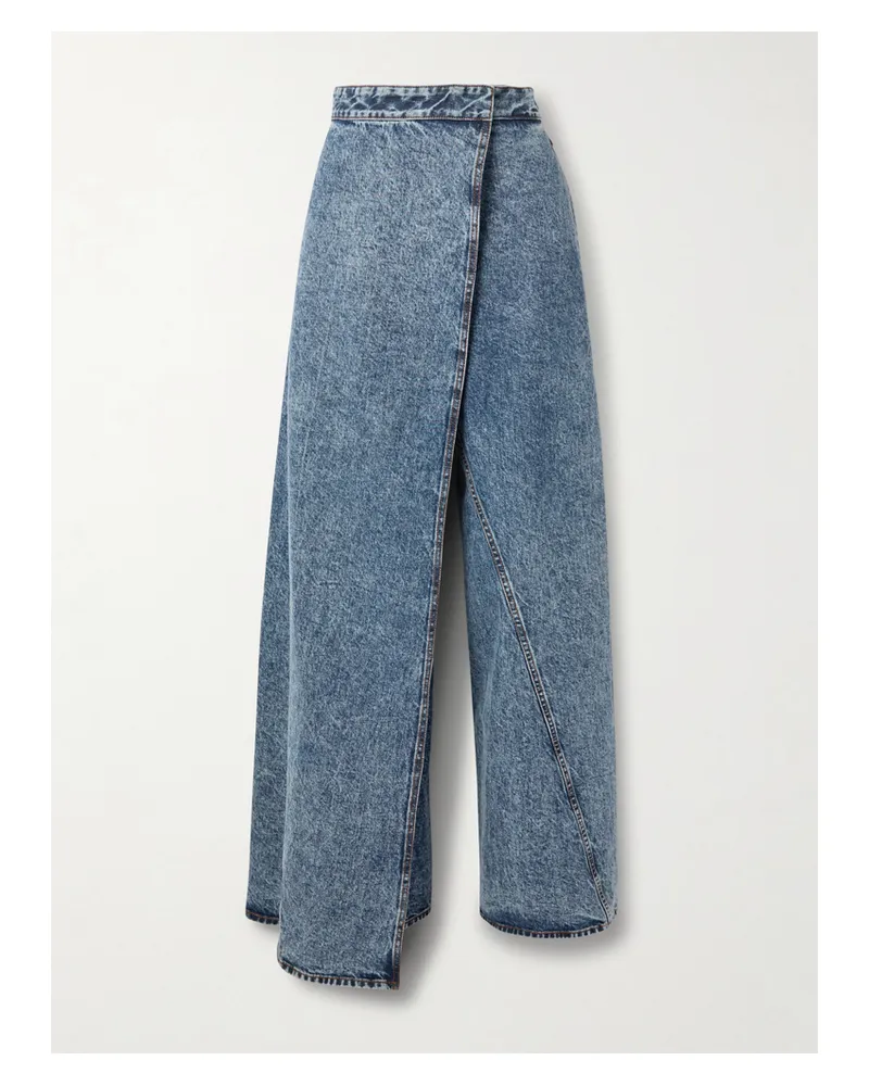 Alaïa Asymmetric Wide-leg Jeans - Blue Blue