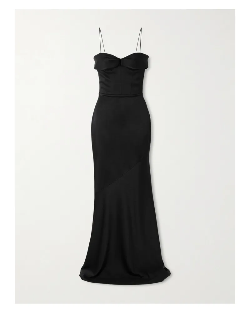 Alex Perry Satin Gown - Black Black