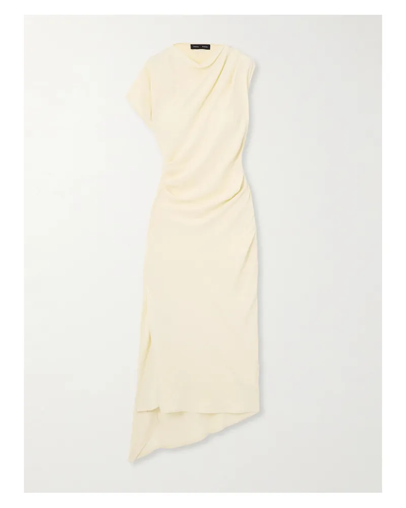 Proenza Schouler Hallie Midikleid Aus Twill Mit Raffungen - Gelb Gelb