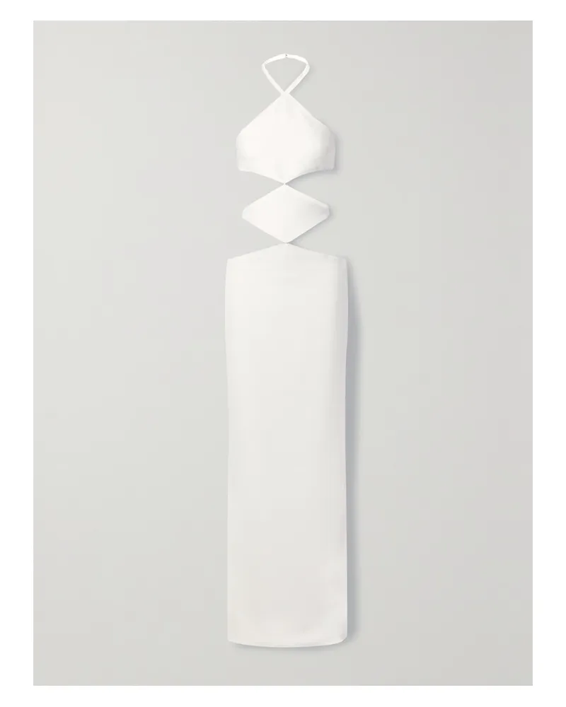 Mônot Neckholder-robe Aus Crêpe Mit Cut-outs - Weiß Weiß