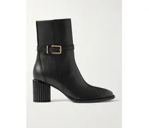 Eddie Ankle Boots Aus Leder Mit Wellenkanten Und Schnalle - Schwarz