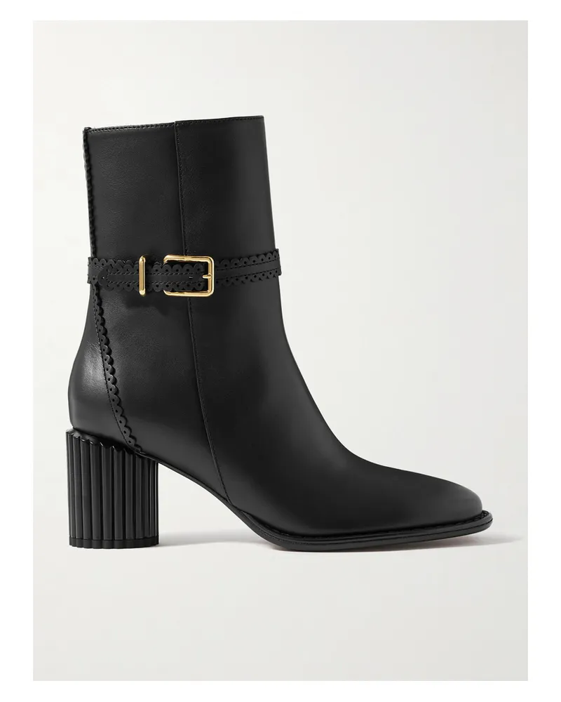 Zimmermann Eddie Ankle Boots Aus Leder Mit Wellenkanten Und Schnalle - Schwarz Schwarz