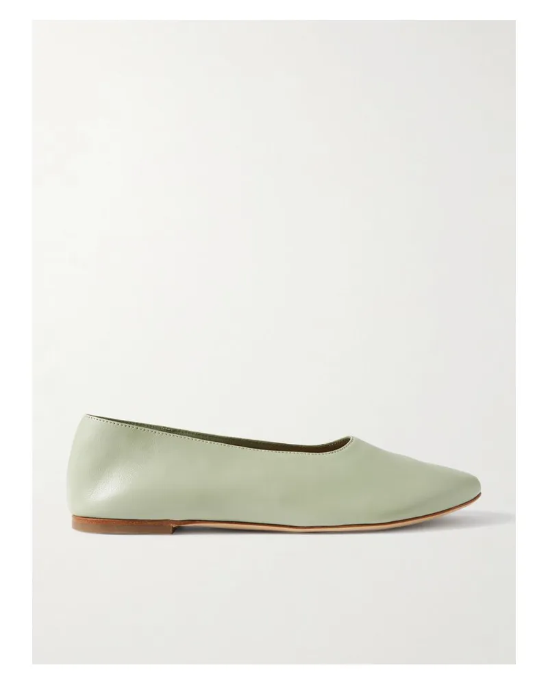 STAUD Alba Ballerinas Aus Leder - Grün Grün