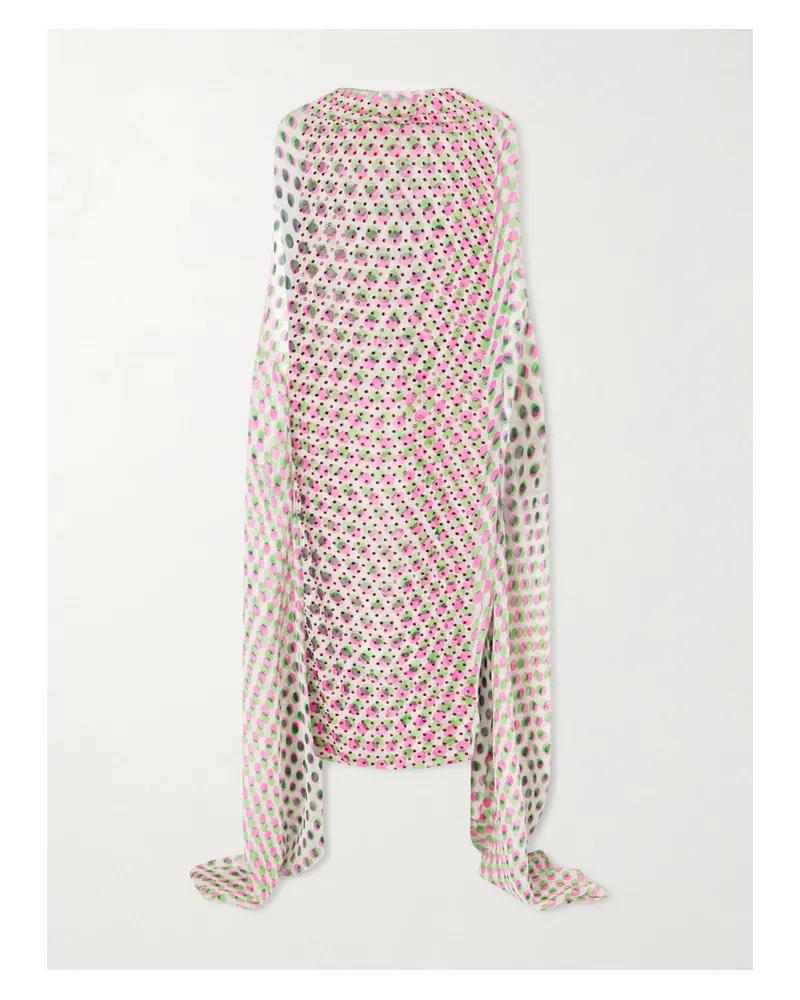 Dries van Noten Embellished Polka-dot Silk Midi Dress - Neutrals Neutrals
