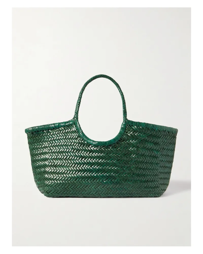 Dragon Diffusion Nantucket Large Woven Leather Tote - Green Green
